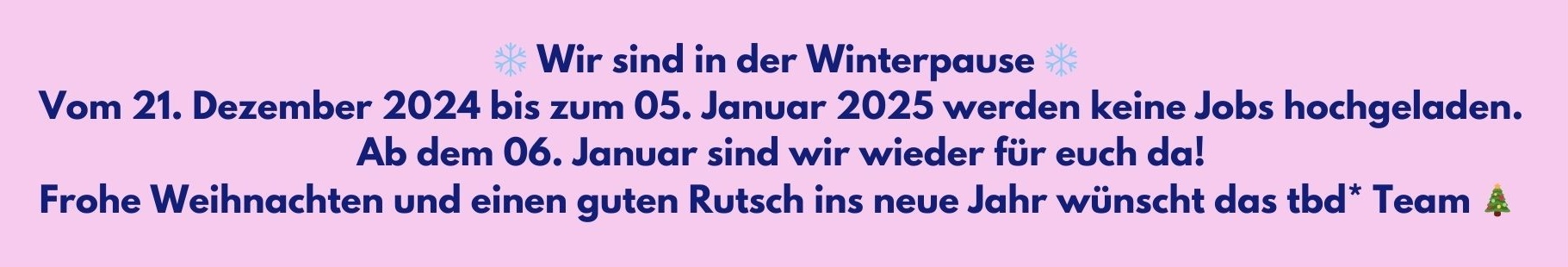 Banner Winterpause